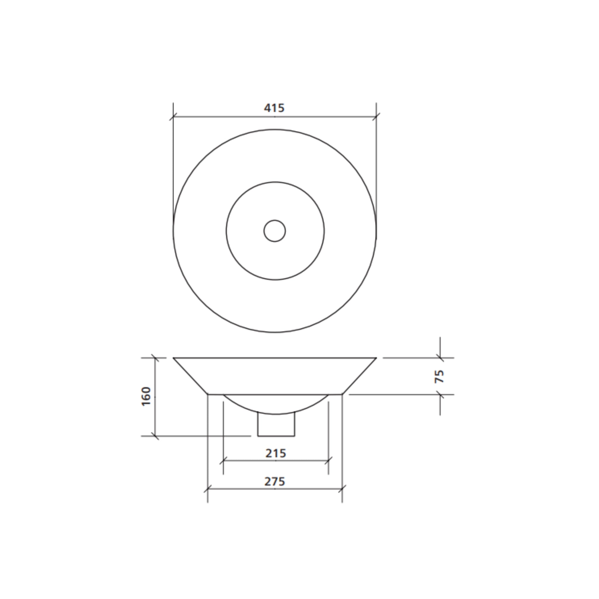 SEIMA ARKO 008 SEMI-INSET BASIN GLOSS WHITE 415MM