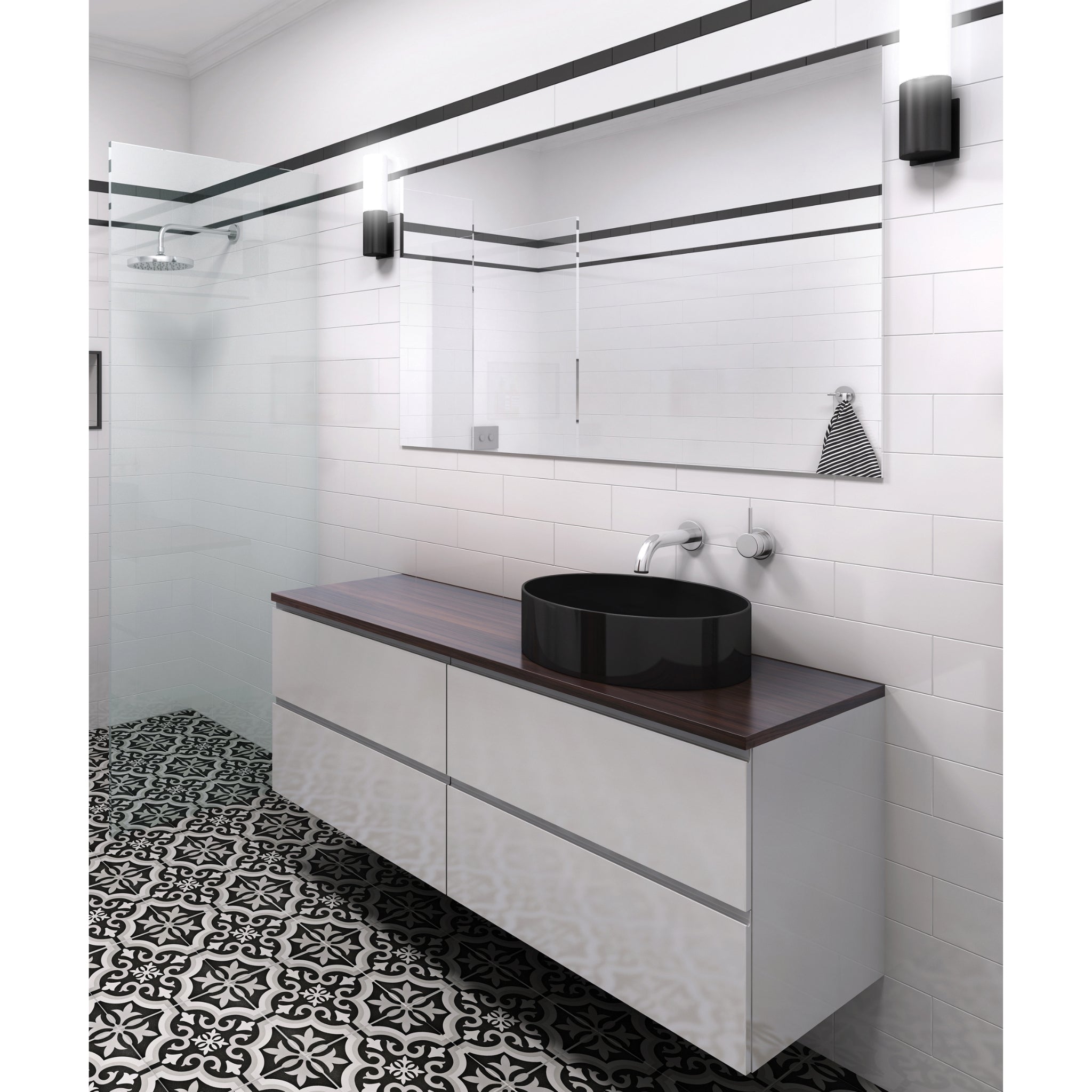 SEIMA ARKO 027 ABOVE COUNTER BASIN SILK MATTE BLACK 400MM