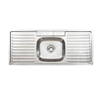 SEIMA ACERO 012 SINGLE BOWL KITCHEN SINK WITH TWO DRAINERS STAINLESS STEEL 1200MM