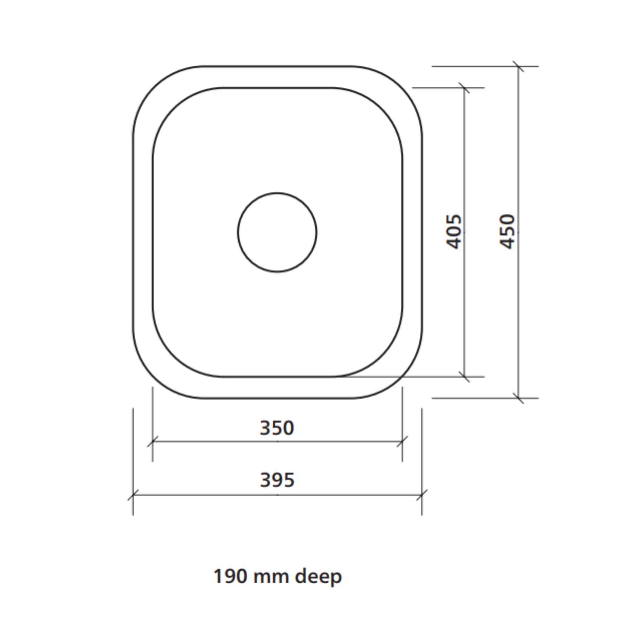SEIMA ACERO 203 SINGLE BOWL KITCHEN SINK STAINLESS STEEL 395MM