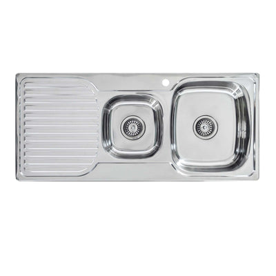 SEIMA ACERO 1080 1 & 3/4 BOWL KITCHEN SINK WITH DRAINER STAINLESS STEEL 1080MM