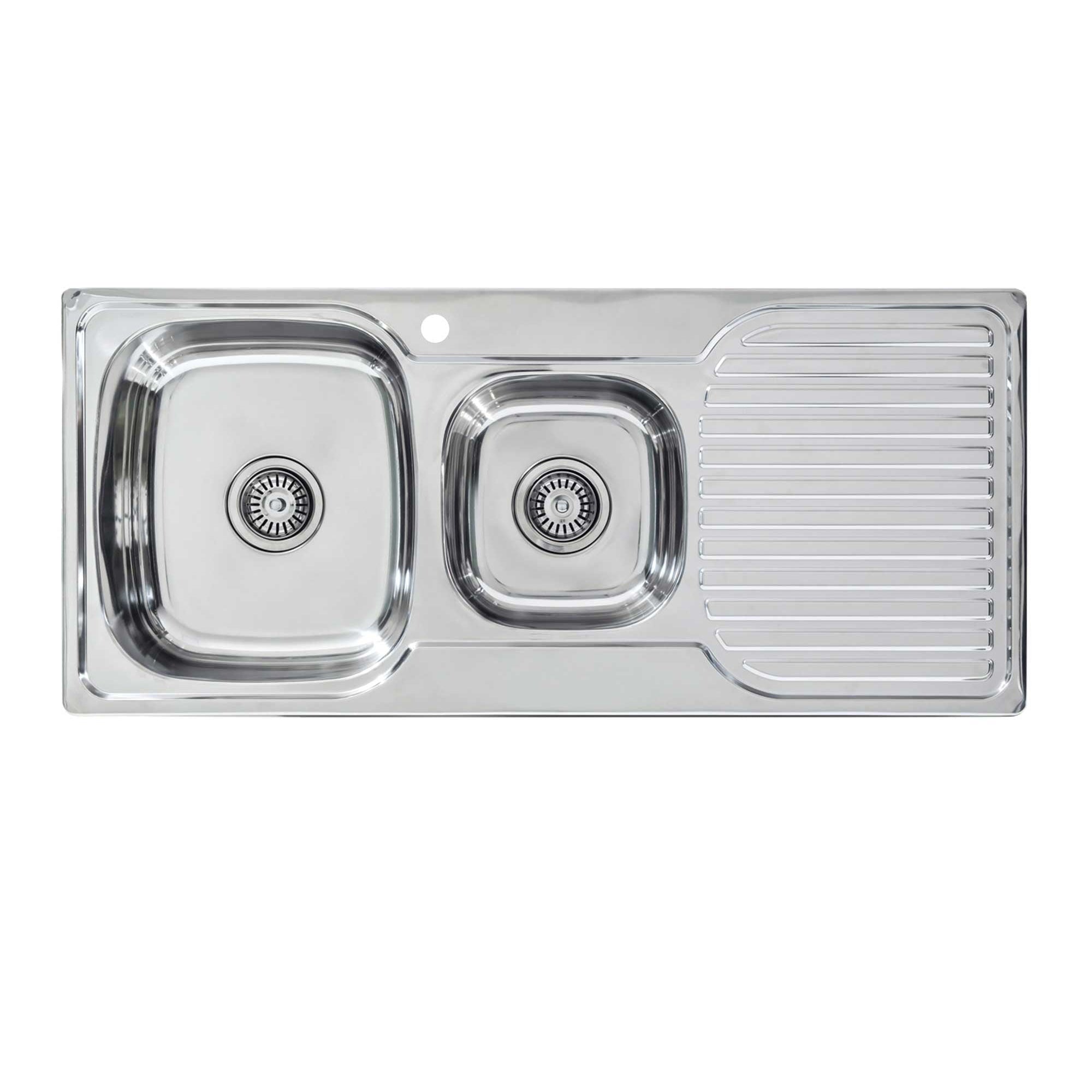 SEIMA ACERO 1080 1 & 3/4 BOWL KITCHEN SINK WITH DRAINER STAINLESS STEEL 1080MM