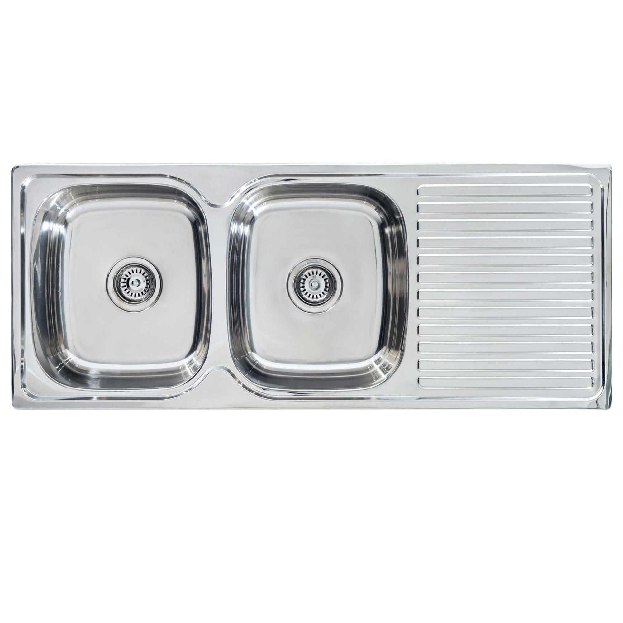 SEIMA ACERO 1200 DOUBLE BOWL KITCHEN SINK WITH DRAINER STAINLESS STEEL 1200MM