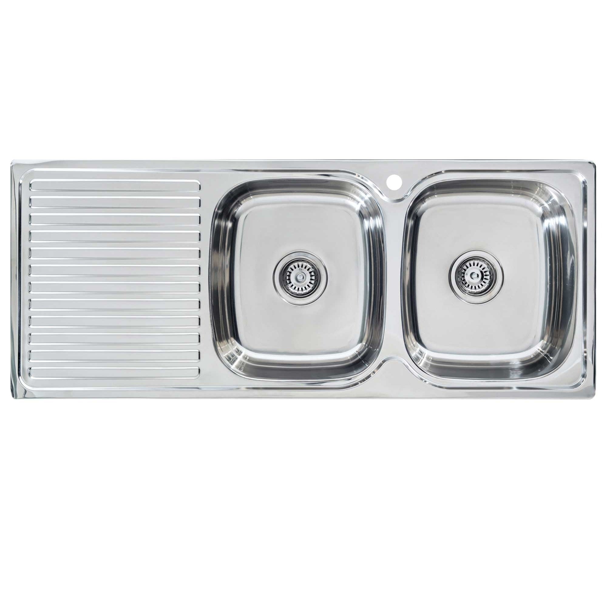 SEIMA ACERO 1200 DOUBLE BOWL KITCHEN SINK WITH DRAINER STAINLESS STEEL 1200MM
