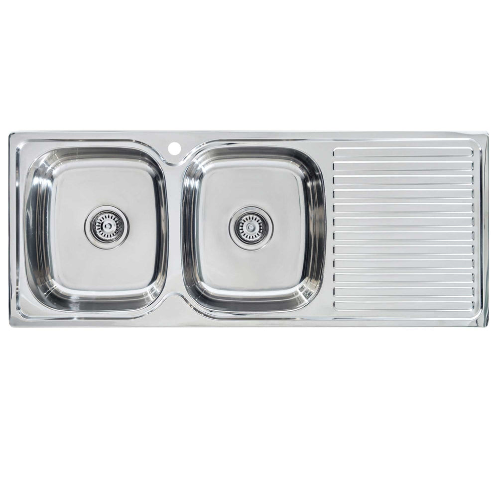SEIMA ACERO 1200 DOUBLE BOWL KITCHEN SINK WITH DRAINER STAINLESS STEEL 1200MM