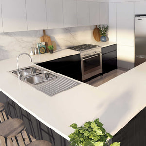 SEIMA ACERO 1200 DOUBLE BOWL KITCHEN SINK WITH DRAINER STAINLESS STEEL 1200MM
