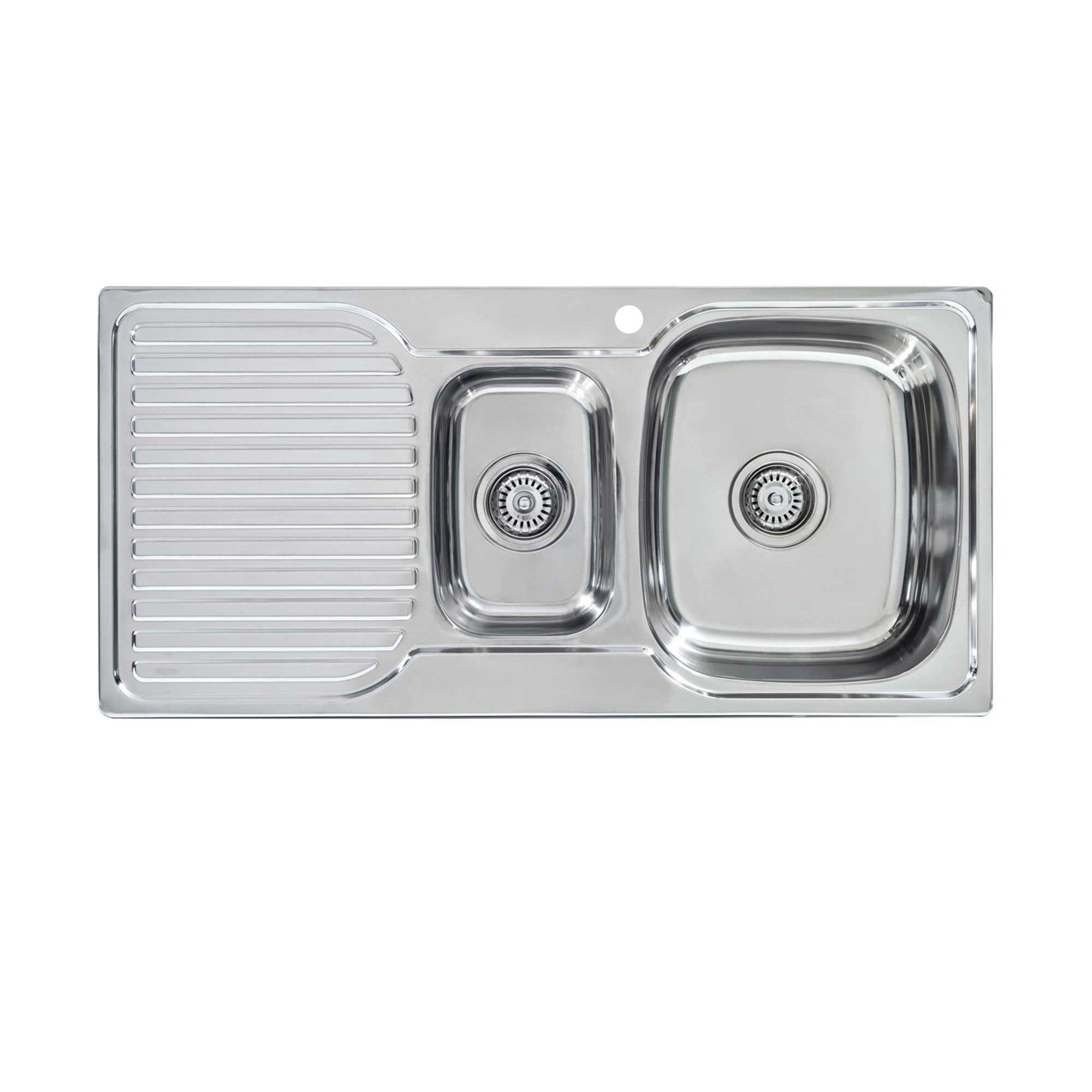 SEIMA ACERO 980 1 & 1/2 BOWL KITCHEN SINK WITH DRAINER STAINLESS STEEL 980MM