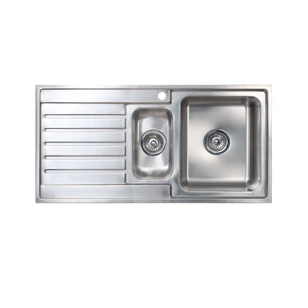 SEIMA KUBIC 150 1 & 1/2 BOWL KITCHEN SINK WITH DRAINER STAINLESS STEEL 1000MM