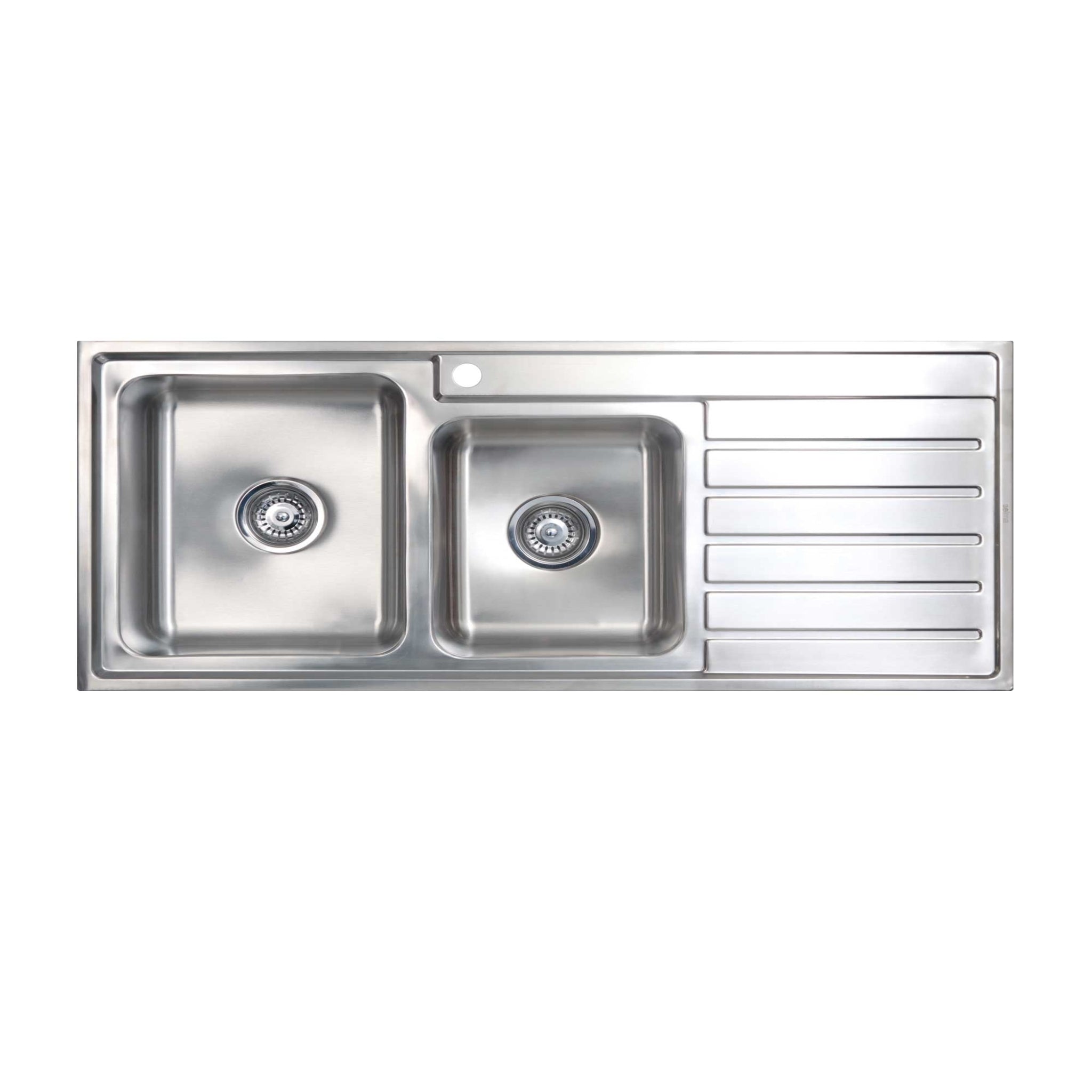 SEIMA KUBIC 175 1 & 3/4 BOWL KITCHEN SINK WITH DRAINER STAINLESS STEEL 1120MM