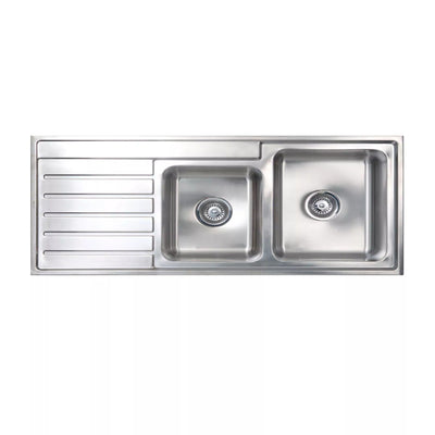 SEIMA KUBIC 175 1 & 3/4 BOWL KITCHEN SINK WITH DRAINER STAINLESS STEEL 1120MM