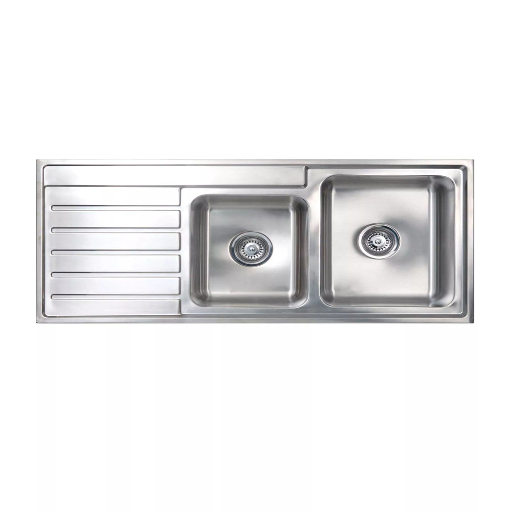 SEIMA KUBIC 175 1 & 3/4 BOWL KITCHEN SINK WITH DRAINER STAINLESS STEEL 1120MM