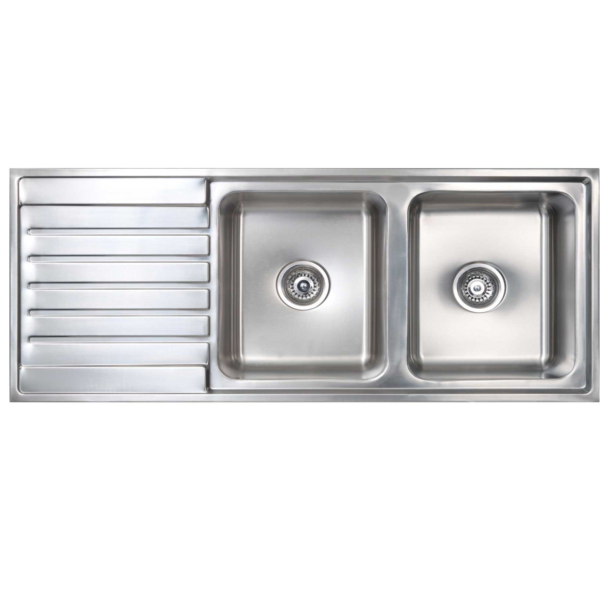 SEIMA KUBIC 200 DOUBLE BOWL KITCHEN SINK WITH DRAINER STAINLESS STEEL 1200MM