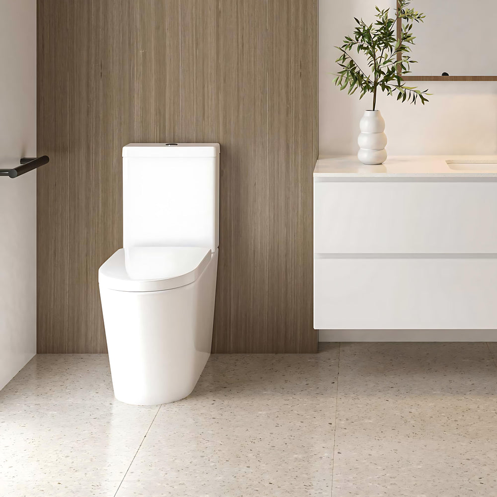 SEIMA MODIA RIMLESS CLOSE COUPLED TOILET SUITE GLOSS WHITE