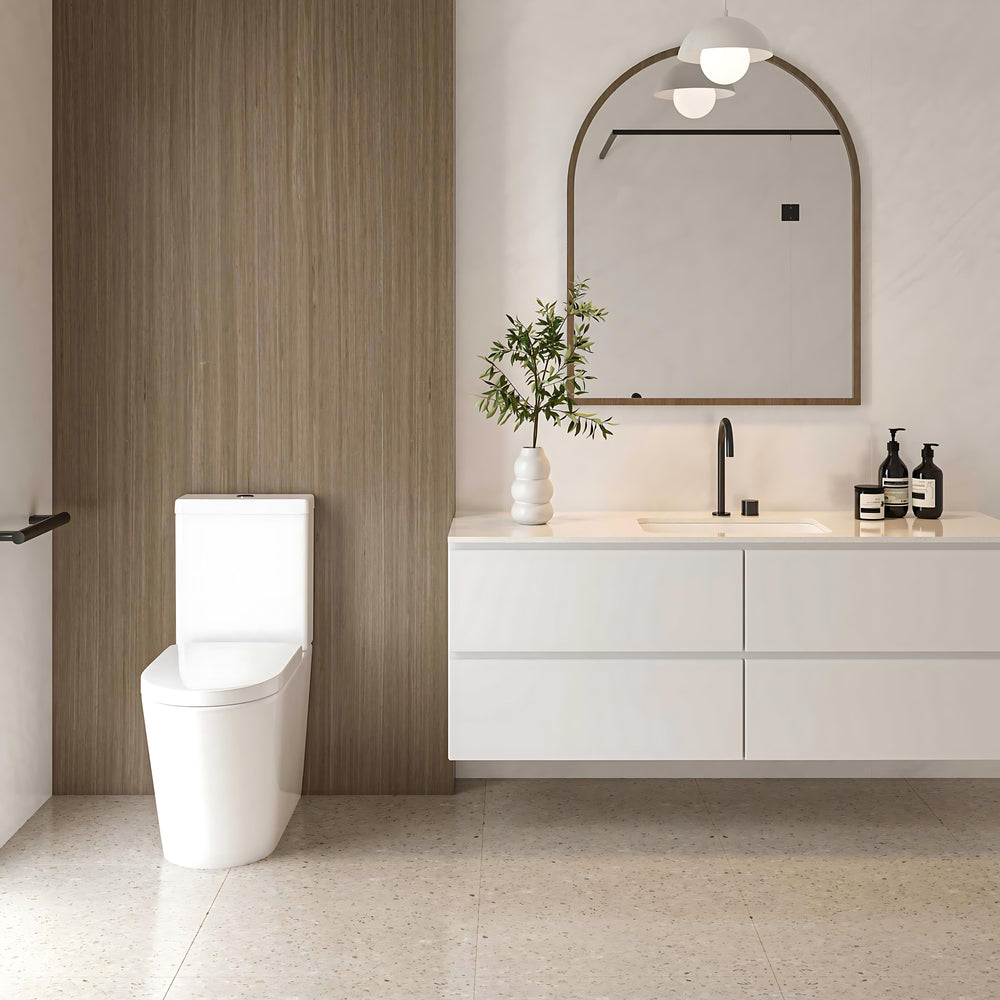 SEIMA MODIA RIMLESS CLOSE COUPLED TOILET SUITE GLOSS WHITE