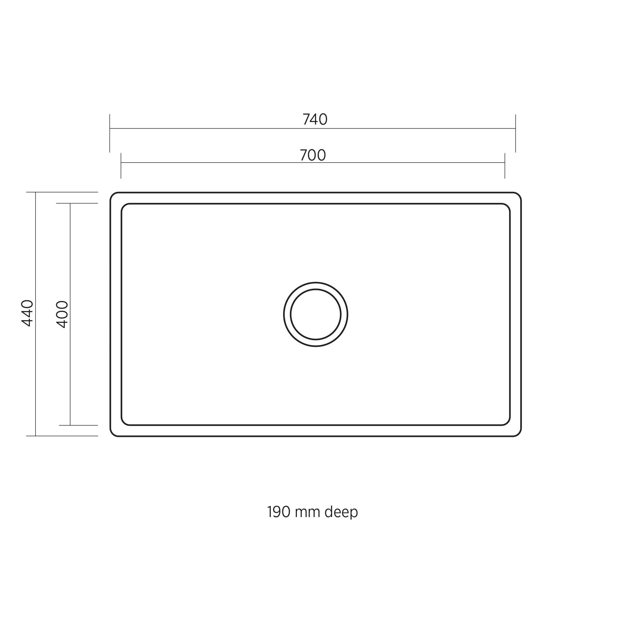 SEIMA LETO 700 SINGLE BOWL KITCHEN AND LAUNDRY SINK STAINLESS STEEL 740MM