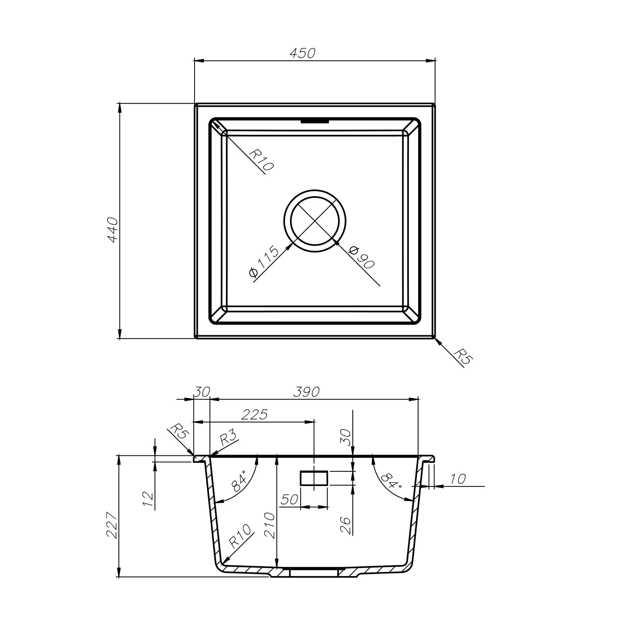 SEIMA OROS 450 SINGLE BOWL KITCHEN AND LAUNDRY SINK SILK MATTE WHITE 450MM