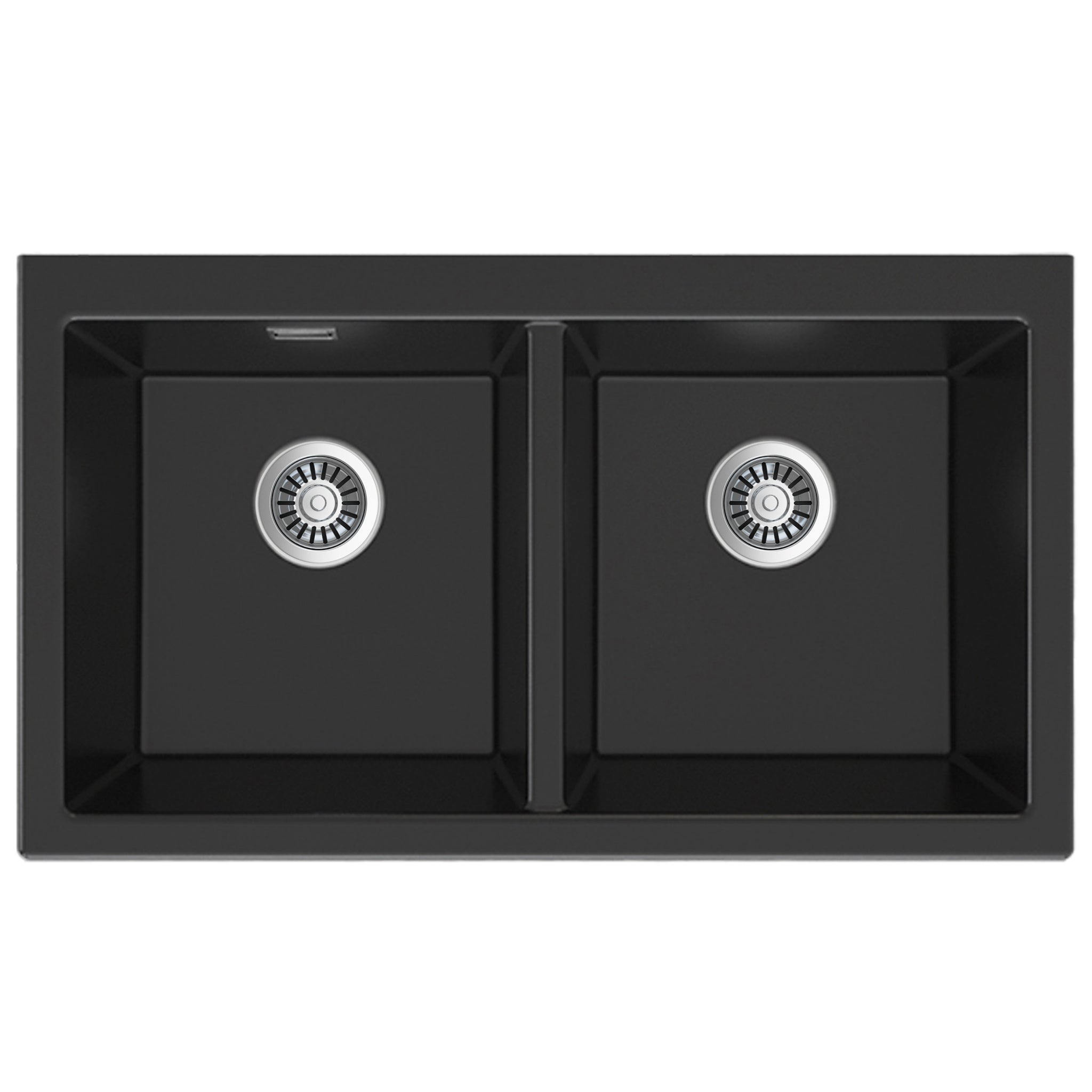 SEIMA OROS 902 DOUBLE BOWL APRON FRONT KITCHEN AND LAUNDRY SINK SILK MATTE BLACK 900MM