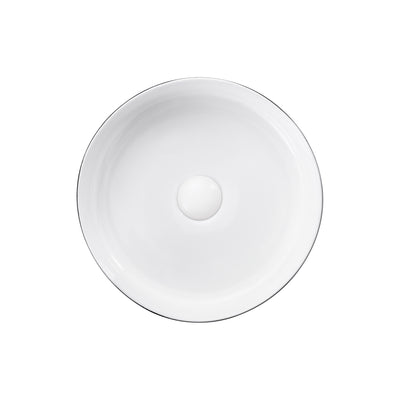SEIMA ARKO 355 ABOVE COUNTER BASIN BLACK AND SILK MATTE WHITE 355MM