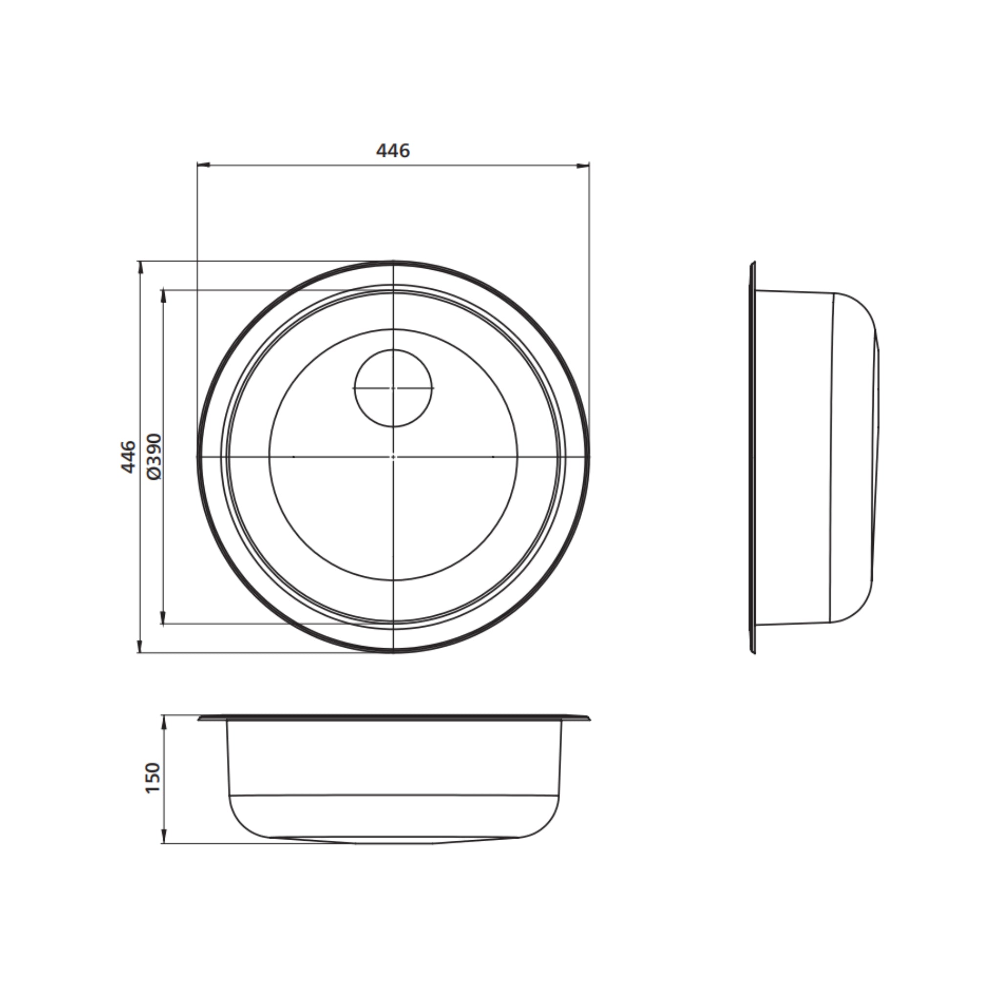 SEIMA ACERO 446 SINGLE BOWL KITCHEN AND LAUNDRY SINK STAINLESS STEEL 446MM