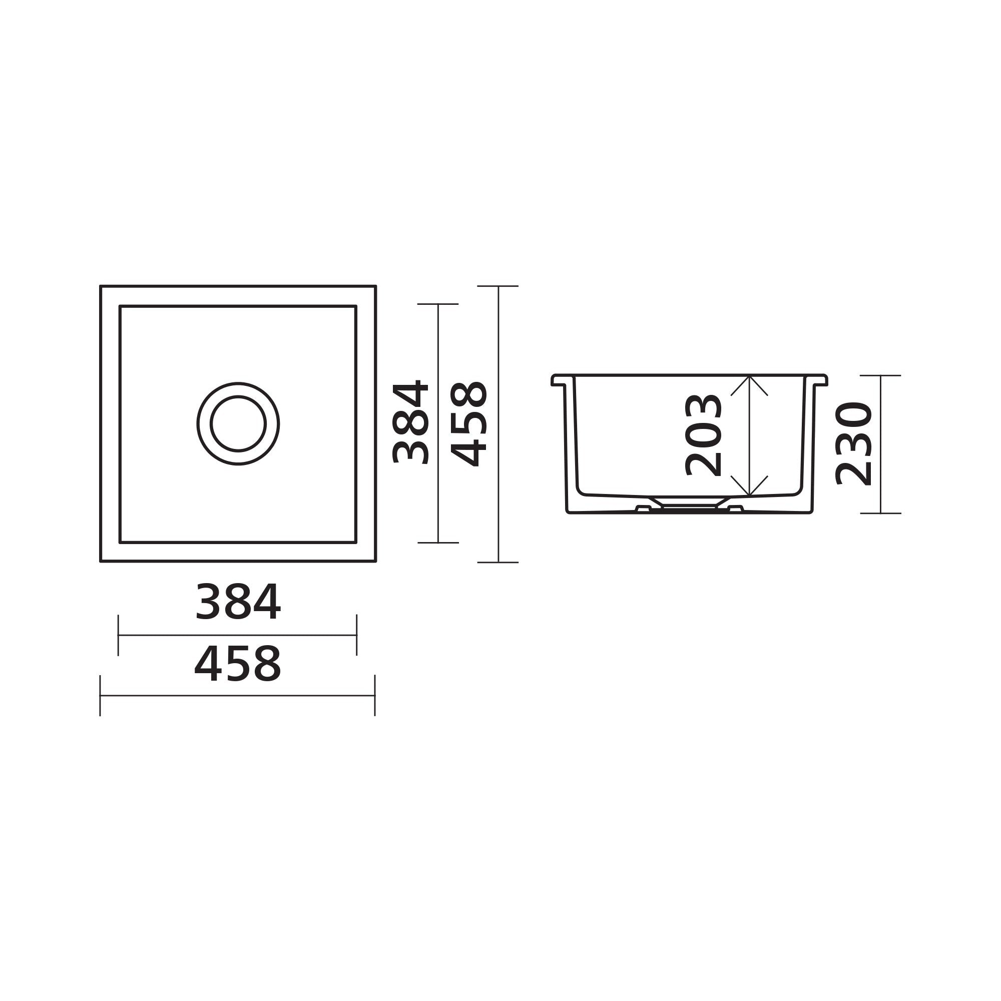 SEIMA ODESSA 460 SINGLE BOWL DUAL MOUNT KITCHEN AND LAUNDRY SINK GLOSS WHITE 460MM