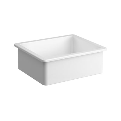 SEIMA ODESSA 560 SINGLE BOWL DUAL MOUNT KITCHEN AND LAUNDRY SINK GLOSS WHITE 565MM