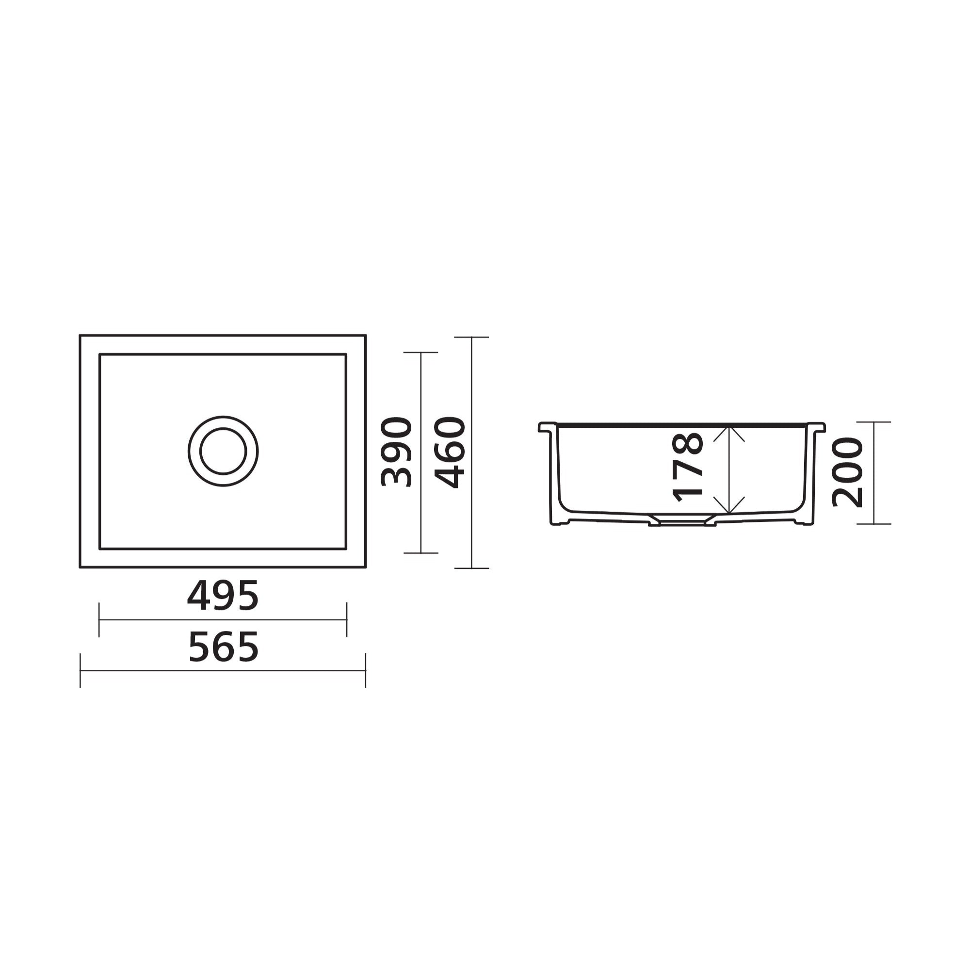 SEIMA ODESSA 560 SINGLE BOWL DUAL MOUNT KITCHEN AND LAUNDRY SINK GLOSS WHITE 565MM