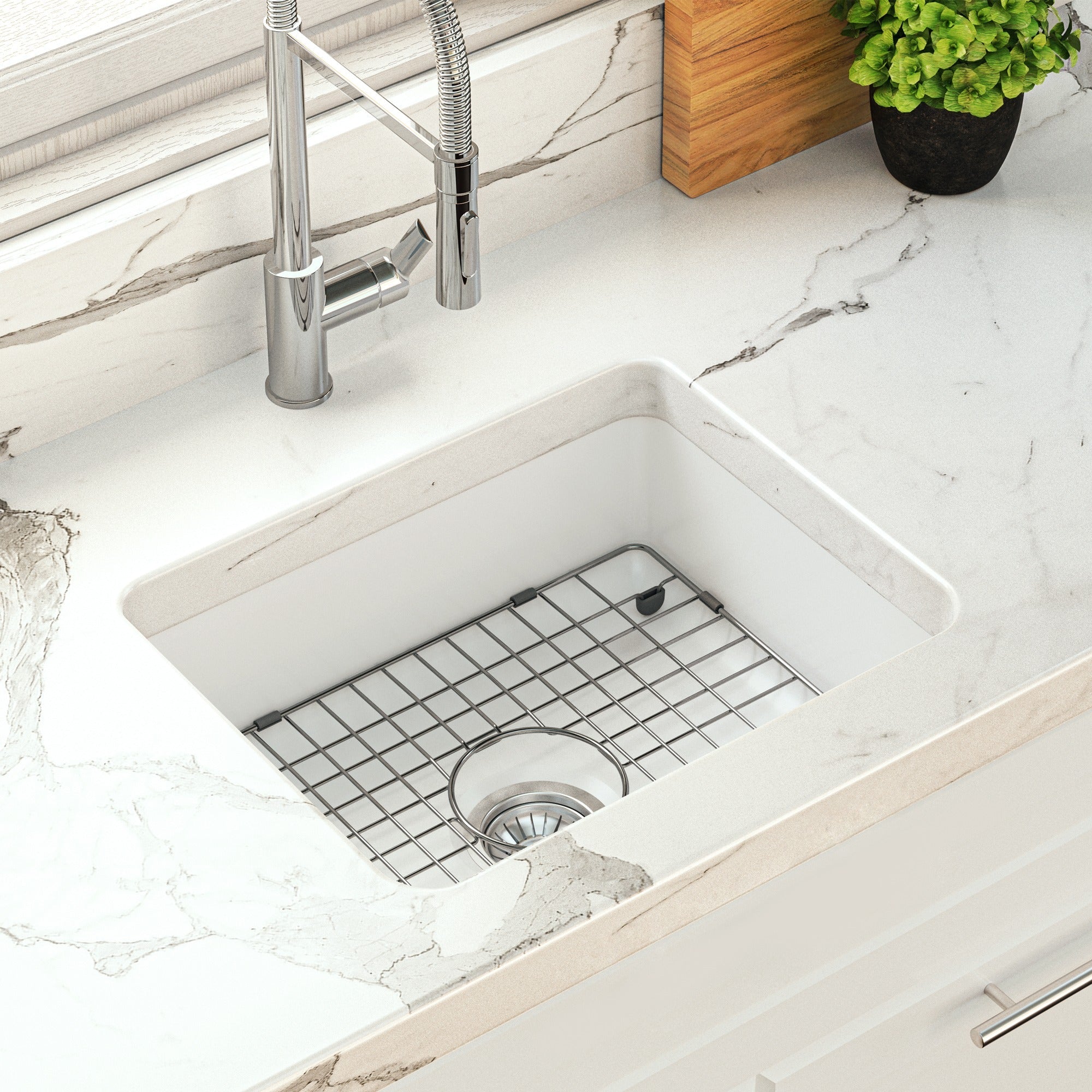 SEIMA ODESSA 560 SINGLE BOWL DUAL MOUNT KITCHEN AND LAUNDRY SINK GLOSS WHITE 565MM