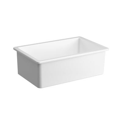 SEIMA ODESSA 760 SINGLE BOWL DUAL MOUNT KITCHEN AND LAUNDRY SINK GLOSS WHITE 760MM
