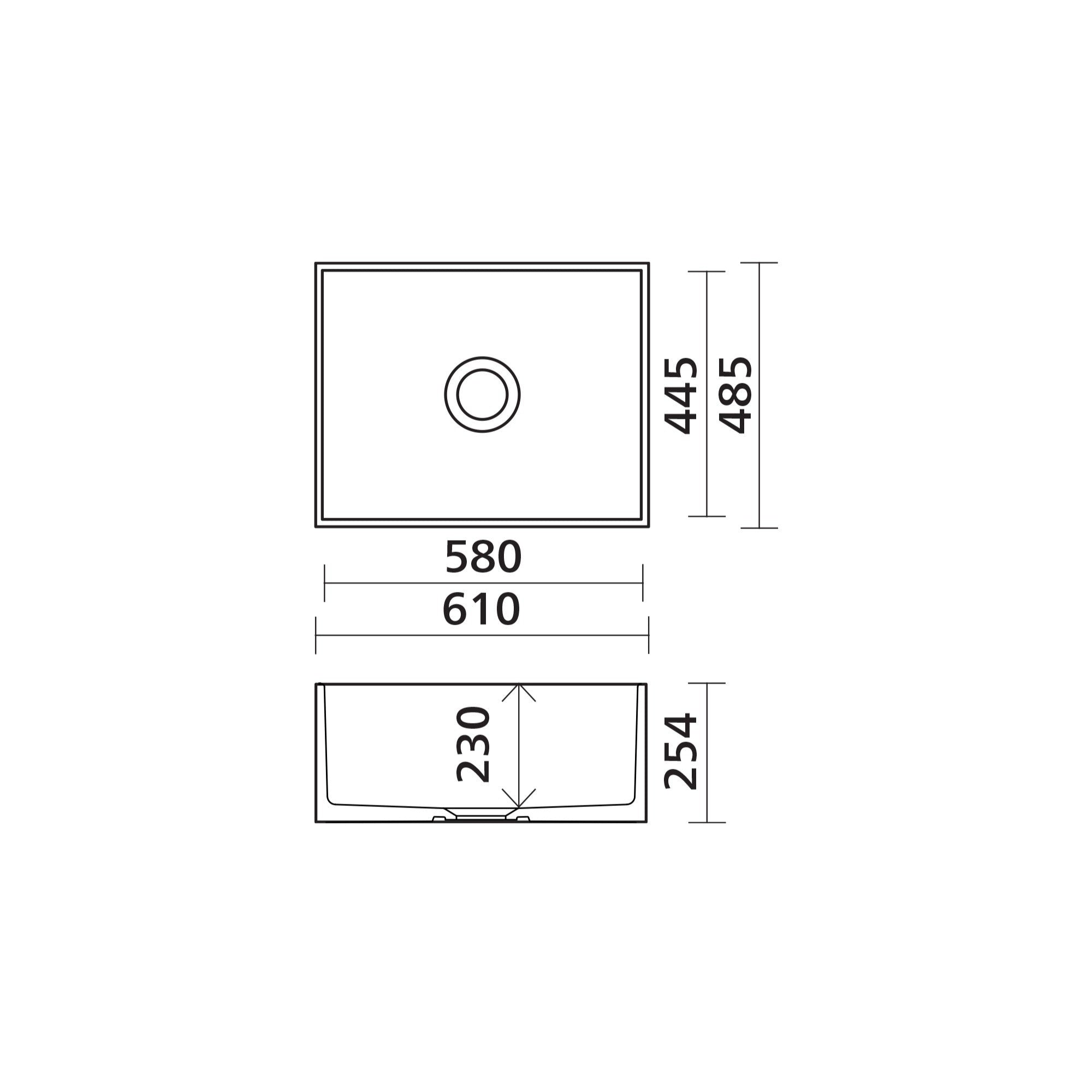 SEIMA ODESSA 610 SINGLE BOWL APRON FRONT KITCHEN AND LAUNDRY SINK GLOSS WHITE 610MM