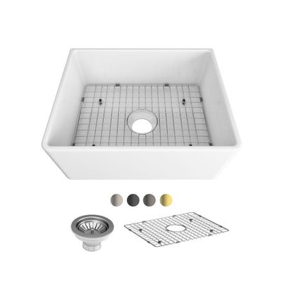 SEIMA ODESSA 610 SINGLE BOWL APRON FRONT KITCHEN AND LAUNDRY SINK GLOSS WHITE 610MM