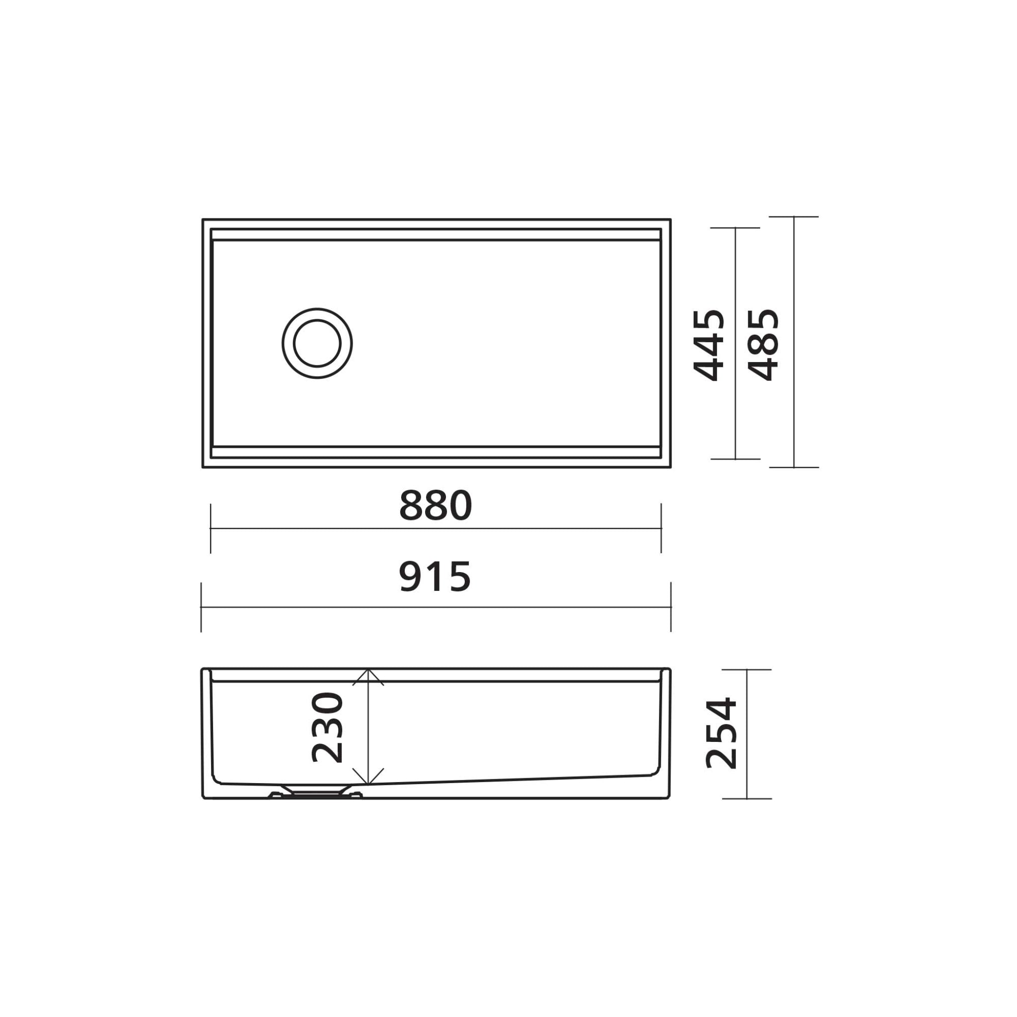 SEIMA ODESSA 920 SINGLE BOWL APRON FRONT KITCHEN AND LAUNDRY SINK GLOSS WHITE 915MM