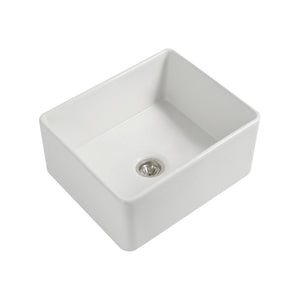 SEIMA CLEO 610 SINGLE BOWL APRON FRONT KITCHEN AND LAUNDRY SINK GLOSS WHITE 610MM