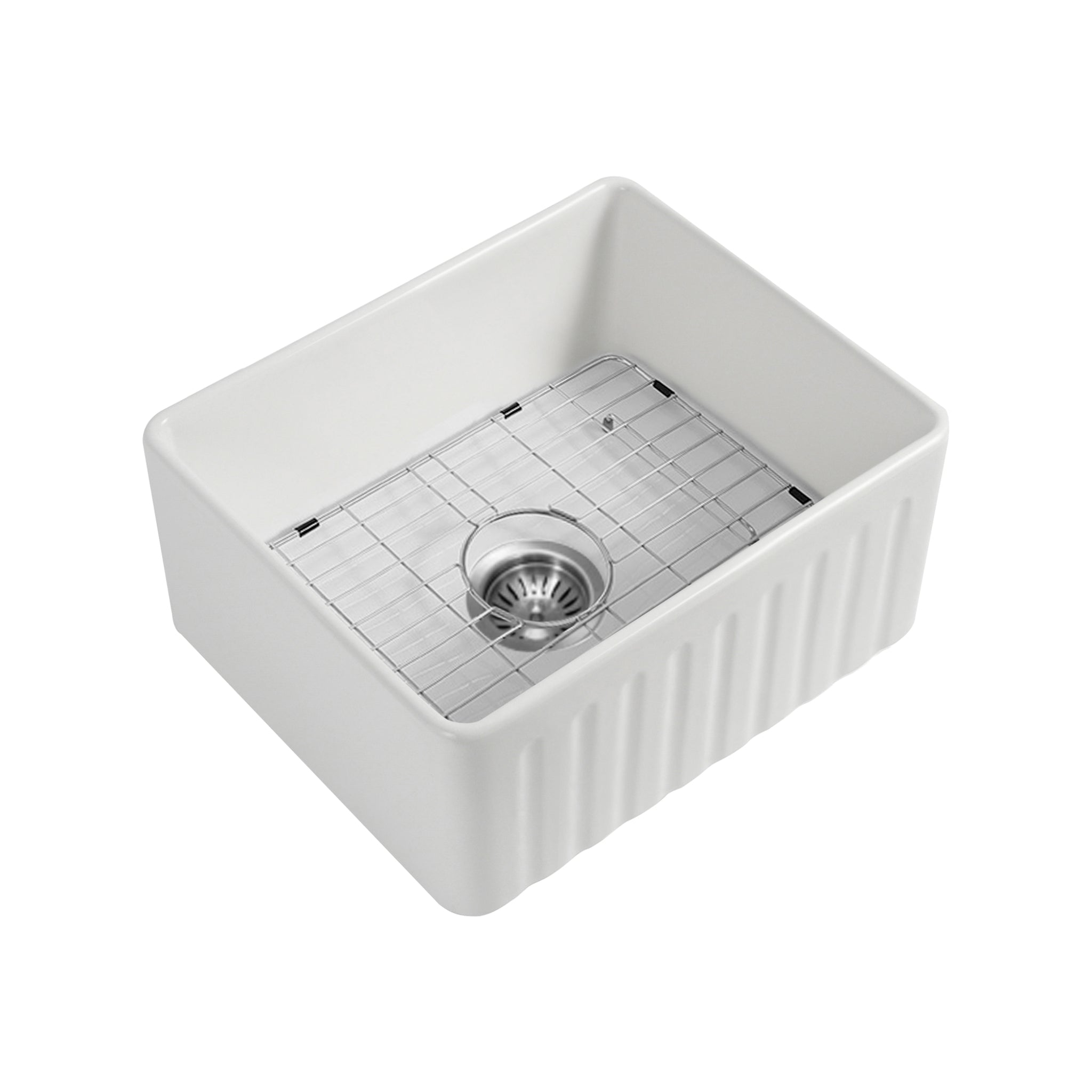 SEIMA CLEO 610 SINGLE BOWL APRON FRONT KITCHEN AND LAUNDRY SINK SILK MATTE WHITE 610MM