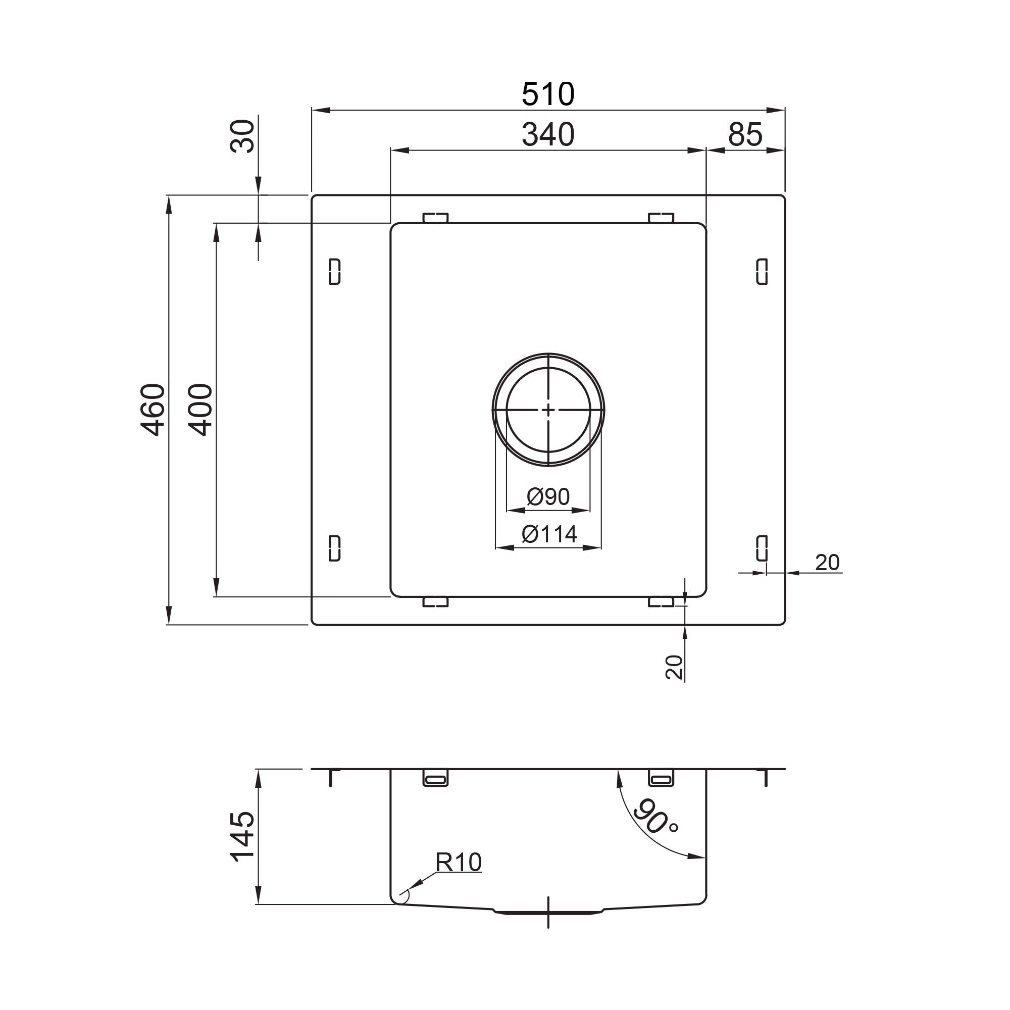 SEIMA KUBIC 510 CARE SINGLE BOWL KITCHEN SINK STAINLESS STEEL 510MM