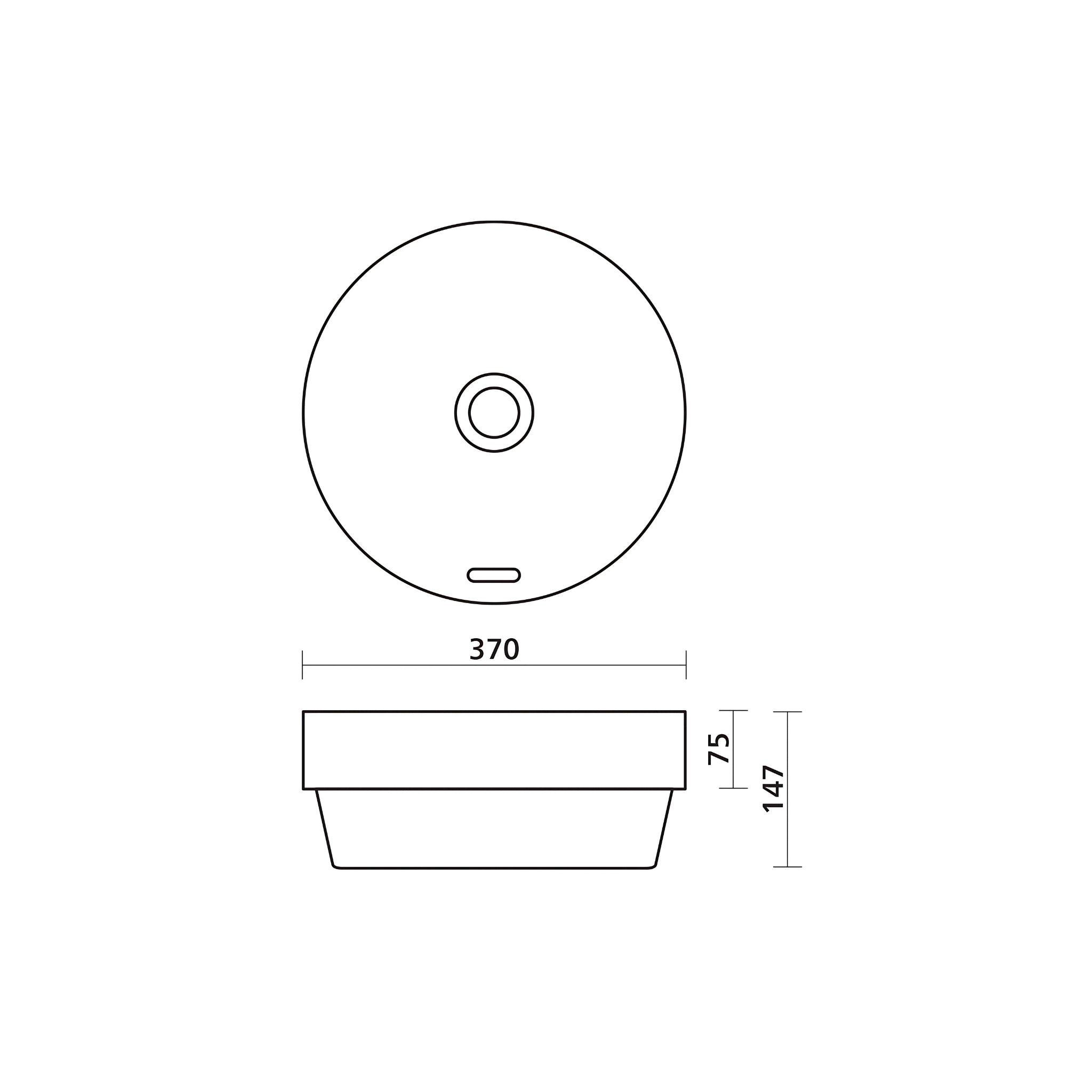 SEIMA OBELLO 371 SEMI-INSET BASIN MATTE WHITE 370MM