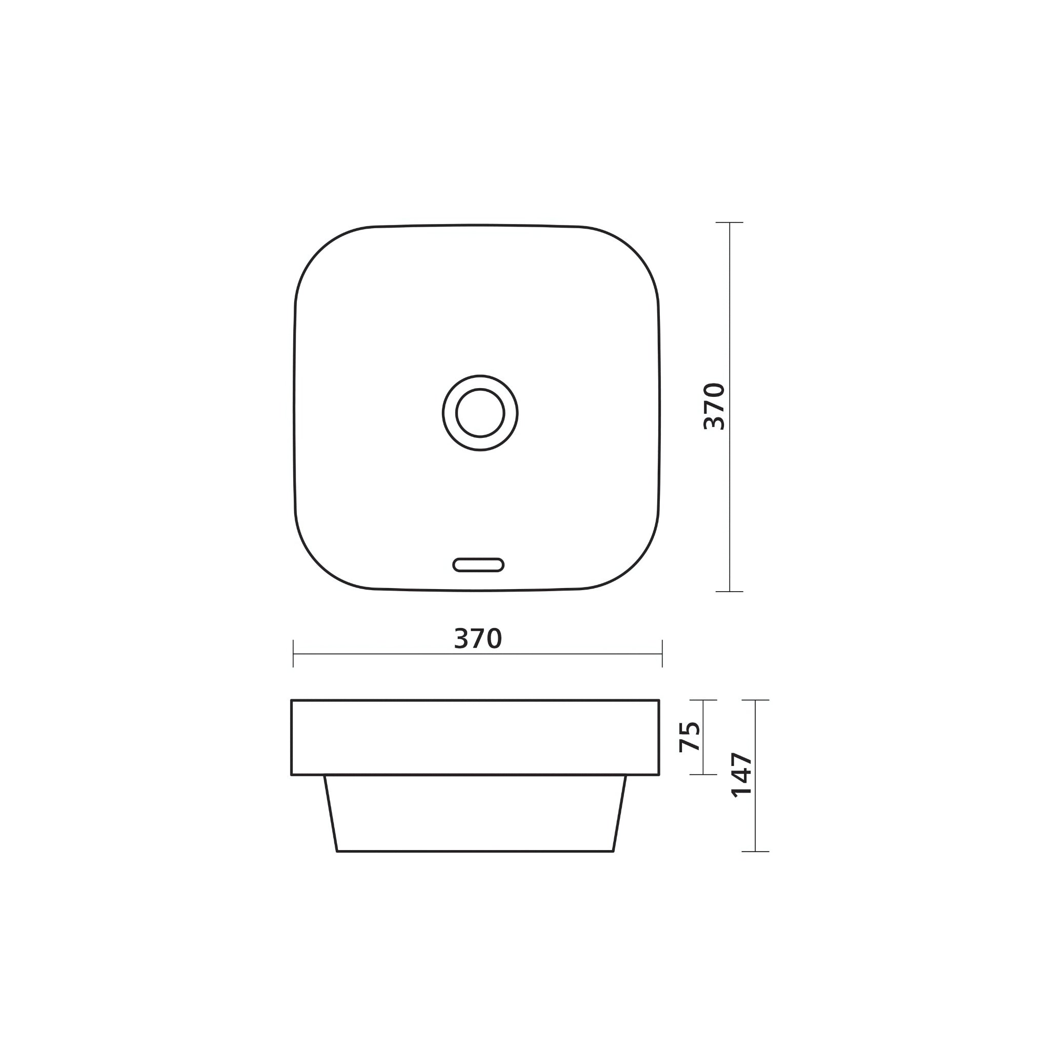 SEIMA OBELLO 373 SEMI-INSET BASIN MATTE WHITE 370MM