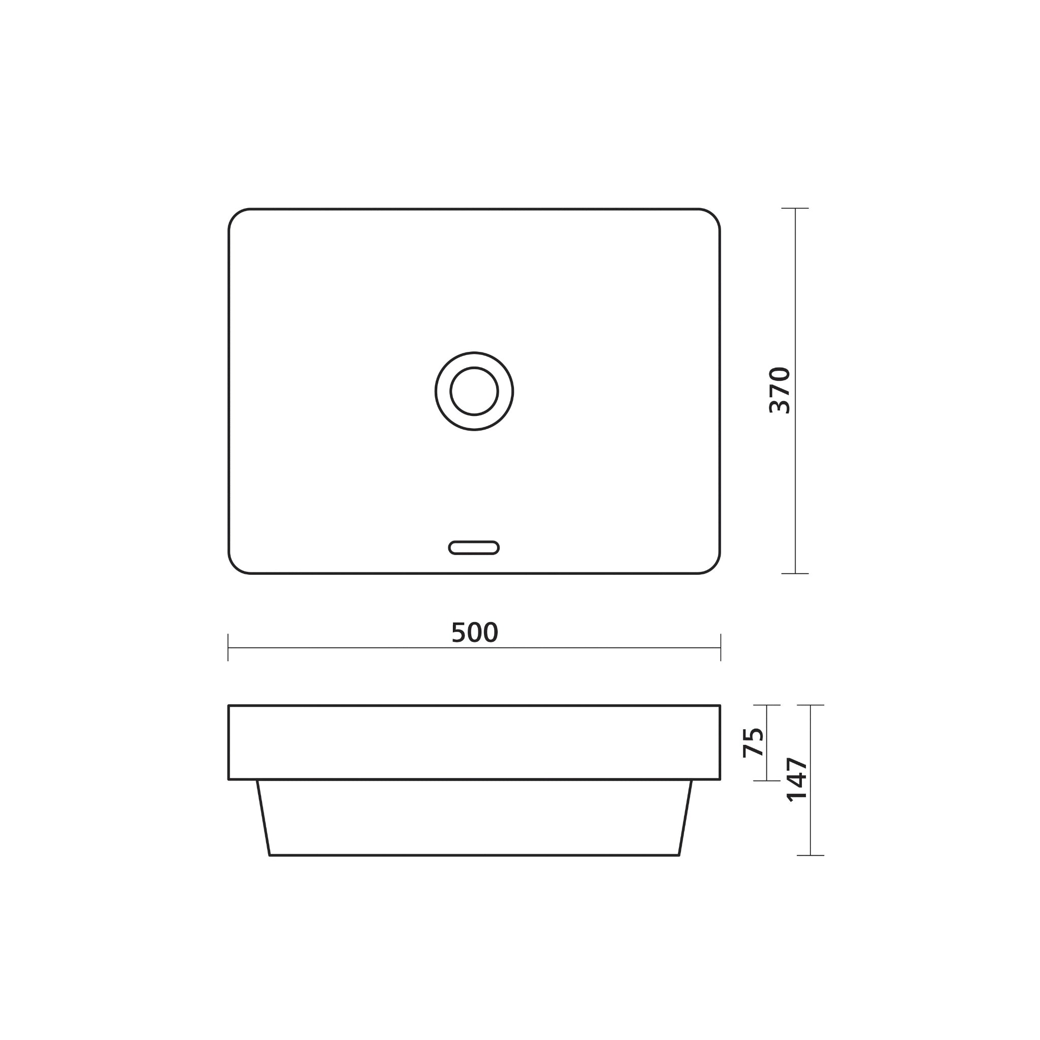 SEIMA OBELLO 501 SEMI-INSET BASIN MATTE WHITE 500MM