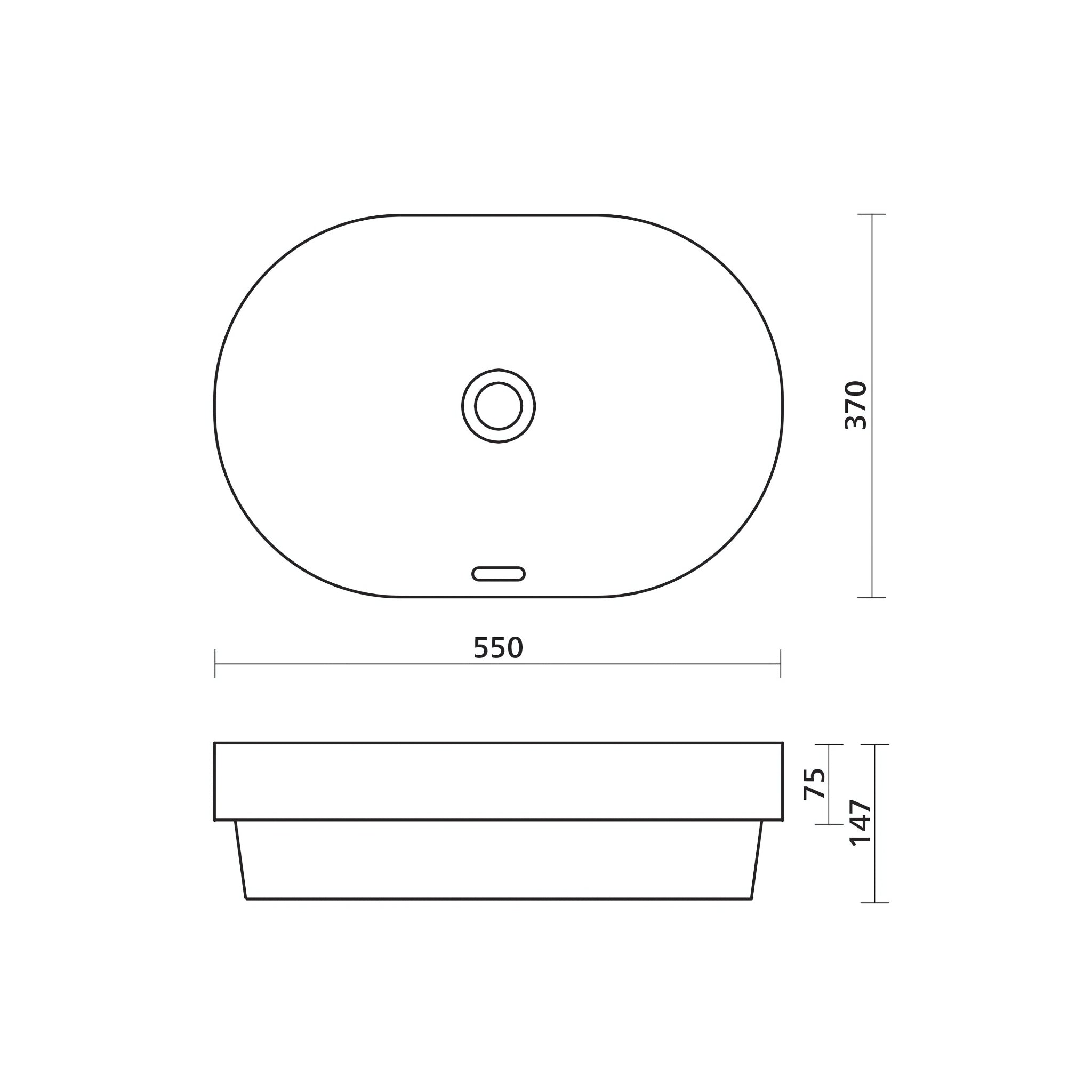 SEIMA OBELLO 551 SEMI-INSET BASIN MATTE WHITE 550MM