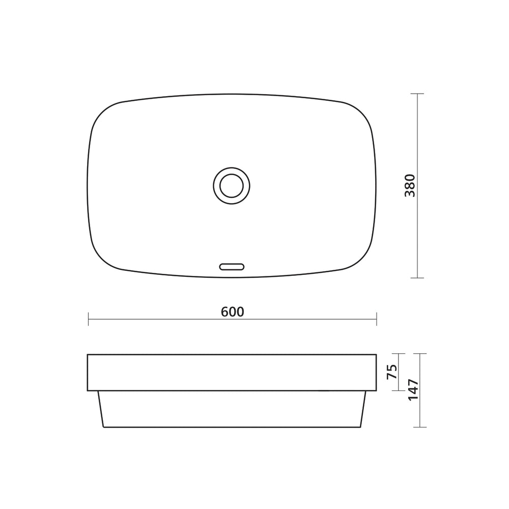 SEIMA OBELLO 600 SEMI-INSET BASIN MATTE WHITE 600MM