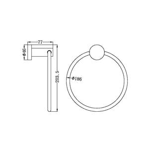 NERO MECCA HAND TOWEL RING BRUSHED BRONZE