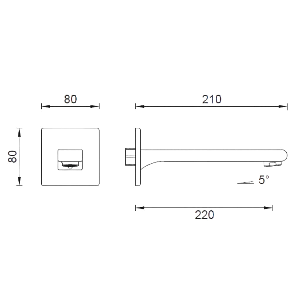 GARETH ASHTON PARK AVENUE BASIN / BATH SPOUT 210MM BRUSHED NICKEL