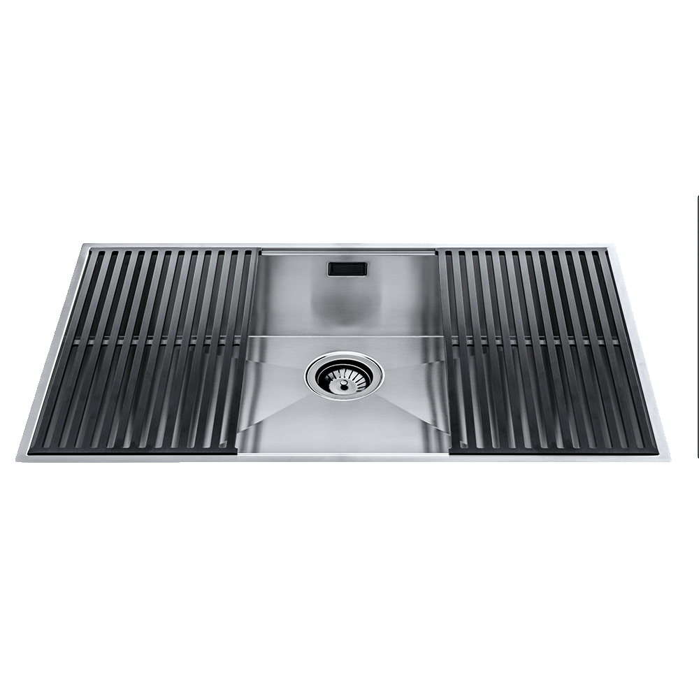 BARAZZA FLEXI LARGE SINGLE BOWL KITCHEN SINK WITH GRIDS STAINLESS STEEL 830MM
