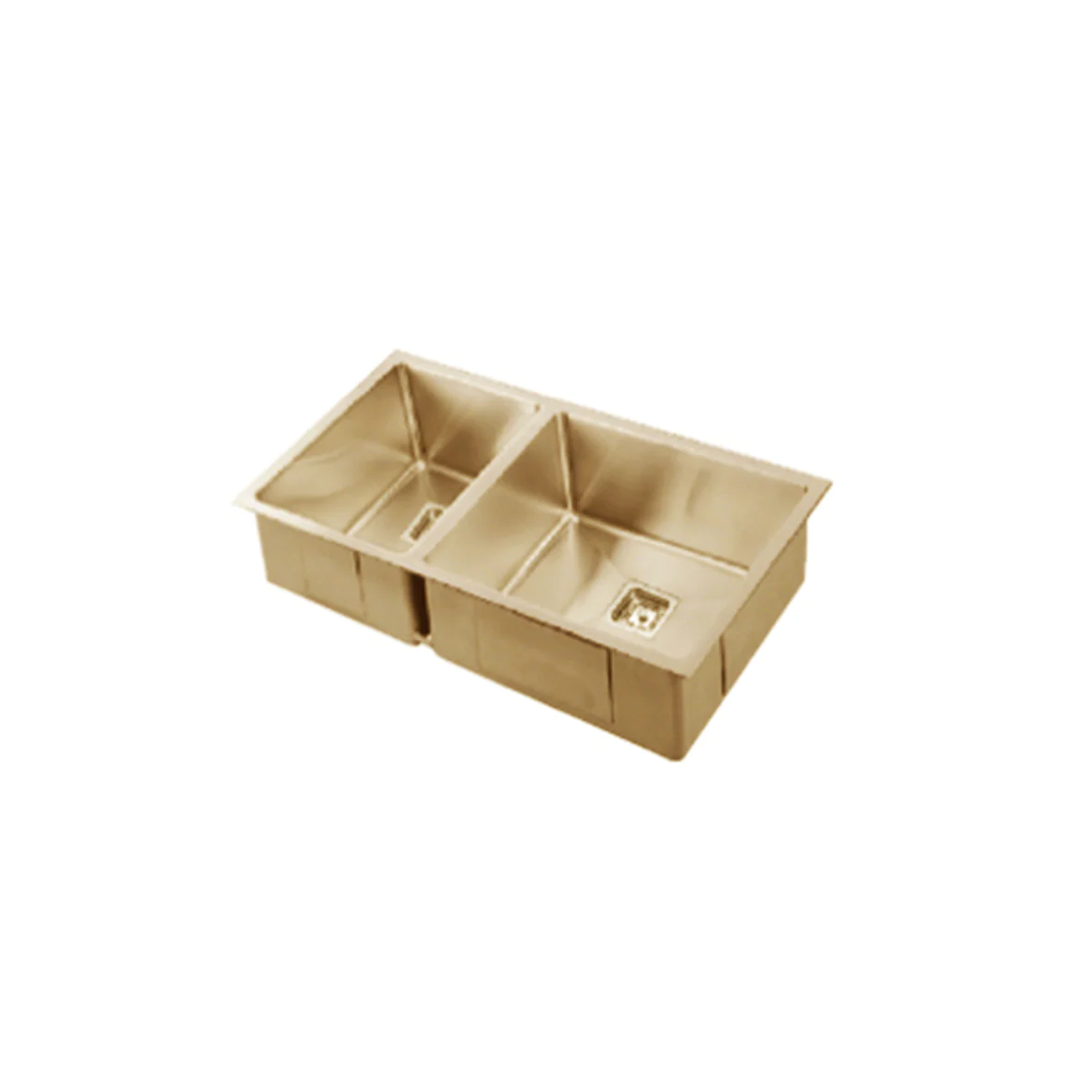 VEROTTI INOX 1 1/2 BOWL UNIVERSAL STAINLESS STEEL KITCHEN SINK BRUSHED BRASS 670MM (AVAILABLE IN LEFT OR RIGHT CONFIGURATION)