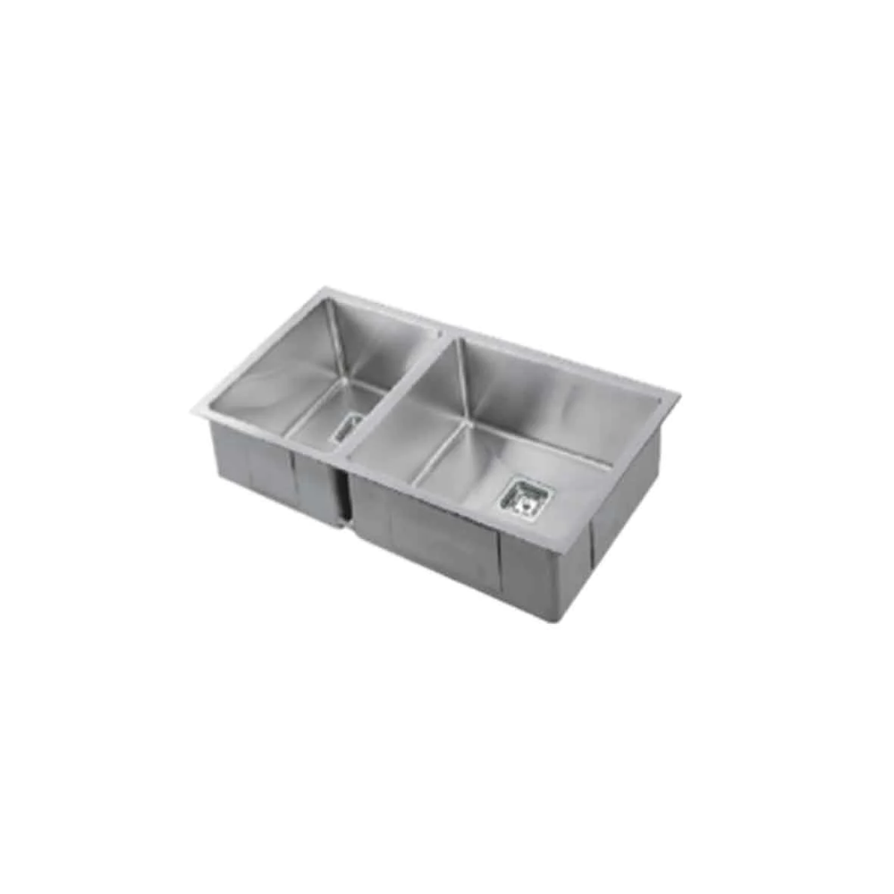 VEROTTI INOX 1 1/2 BOWL UNIVERSAL STAINLESS STEEL KITCHEN SINK BRUSHED BRASS 670MM (AVAILABLE IN LEFT OR RIGHT CONFIGURATION)