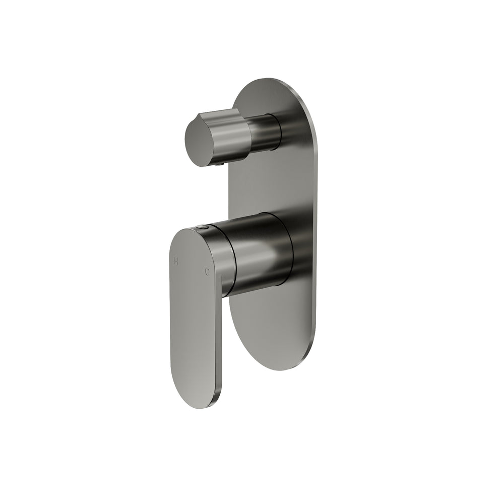 LINSOL CAPO 1-PLATE WALL MIXER WITH DIVERTER 170MM GUN METAL