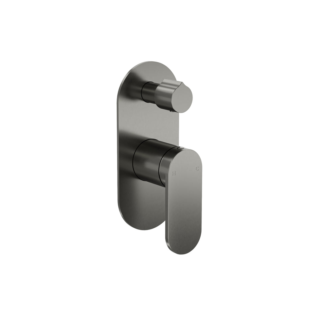 LINSOL CAPO 1-PLATE WALL MIXER WITH DIVERTER 170MM GUN METAL