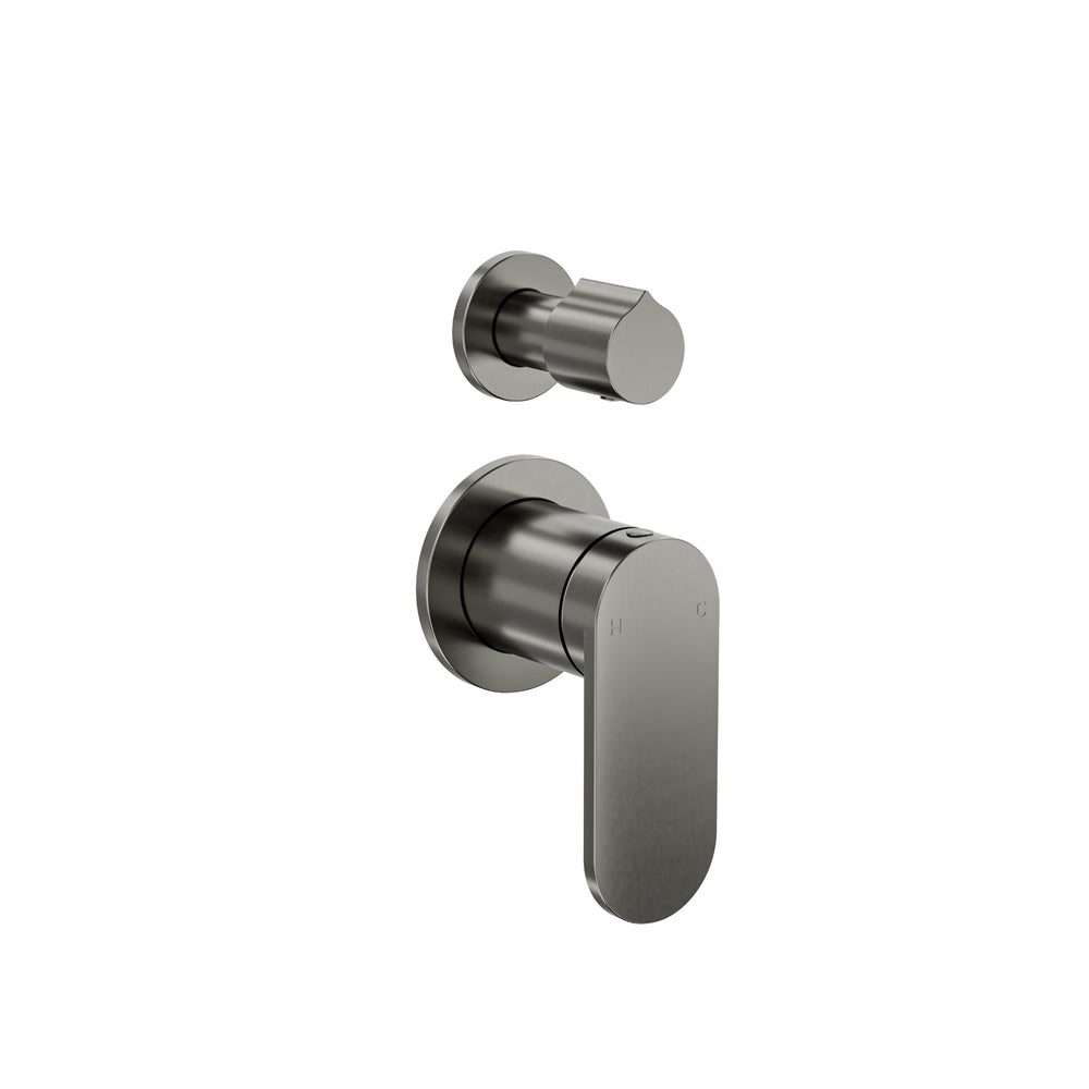 LINSOL CAPO 2-PLATE WALL MIXER WITH DIVERTER GUN METAL