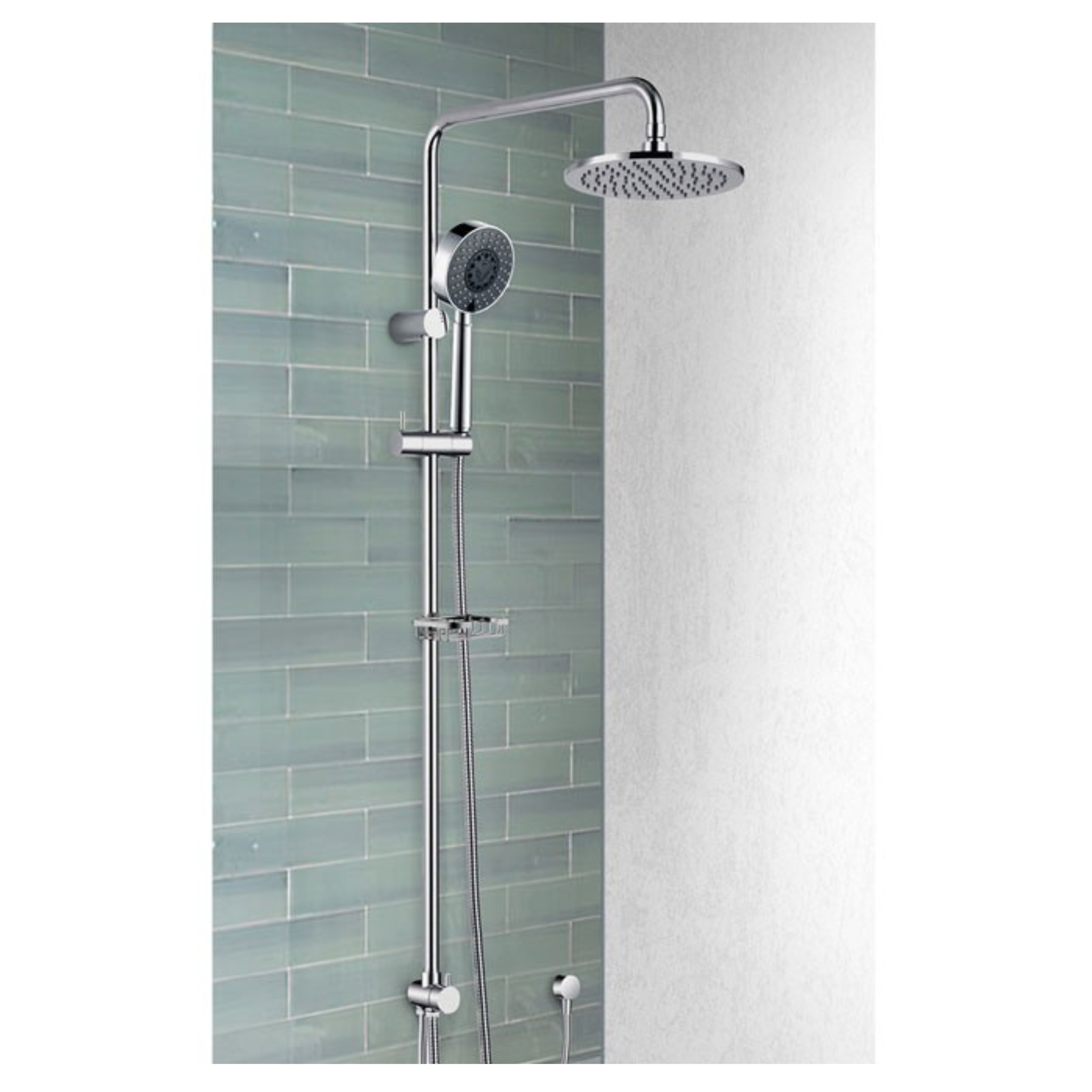 FIENZA MICHELLE MULTIFUNCTION TWIN SHOWER WITH SOAP BASKET CHROME