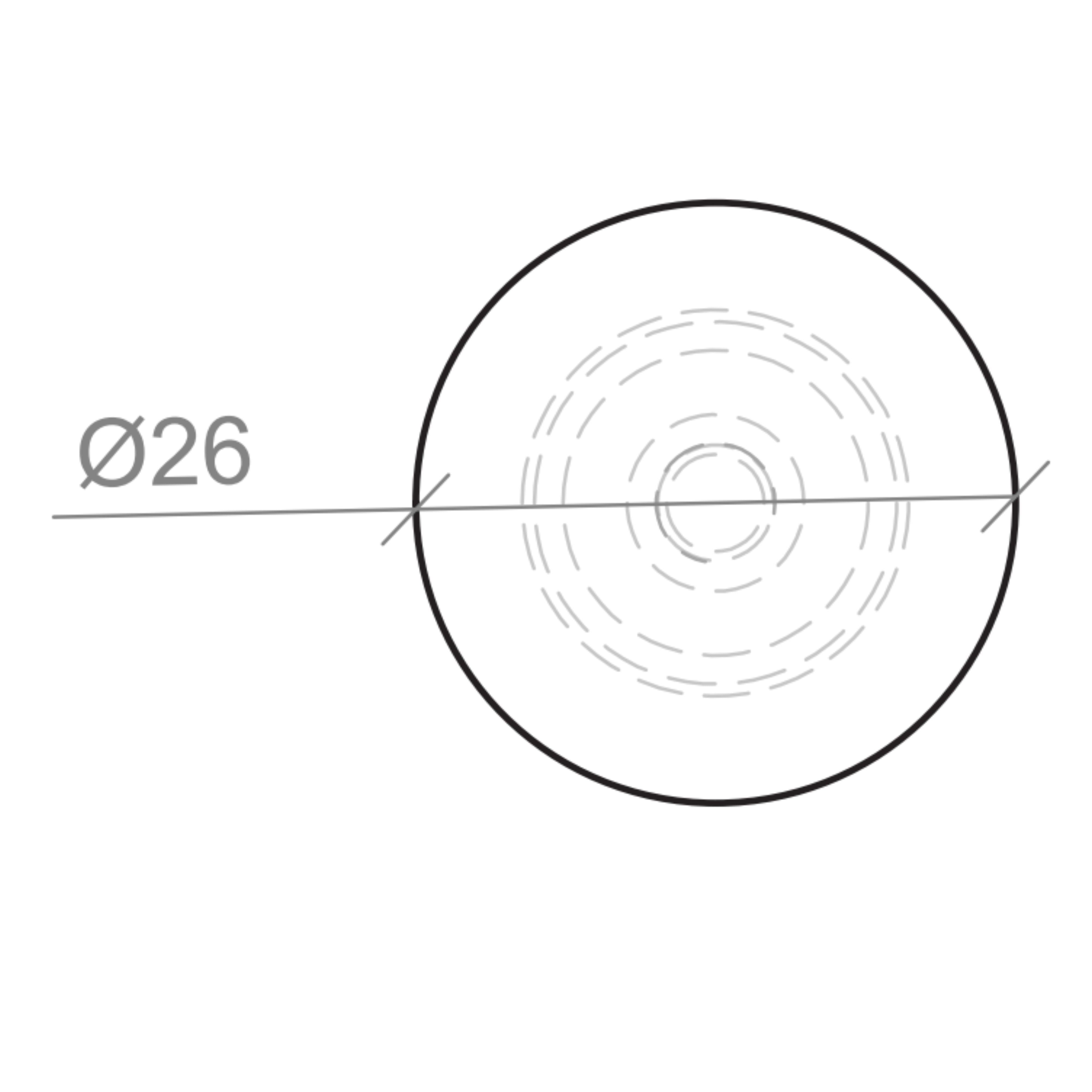 TIMBERLINE ROUND KNOB HANDLE 26MM SATIN GOLD