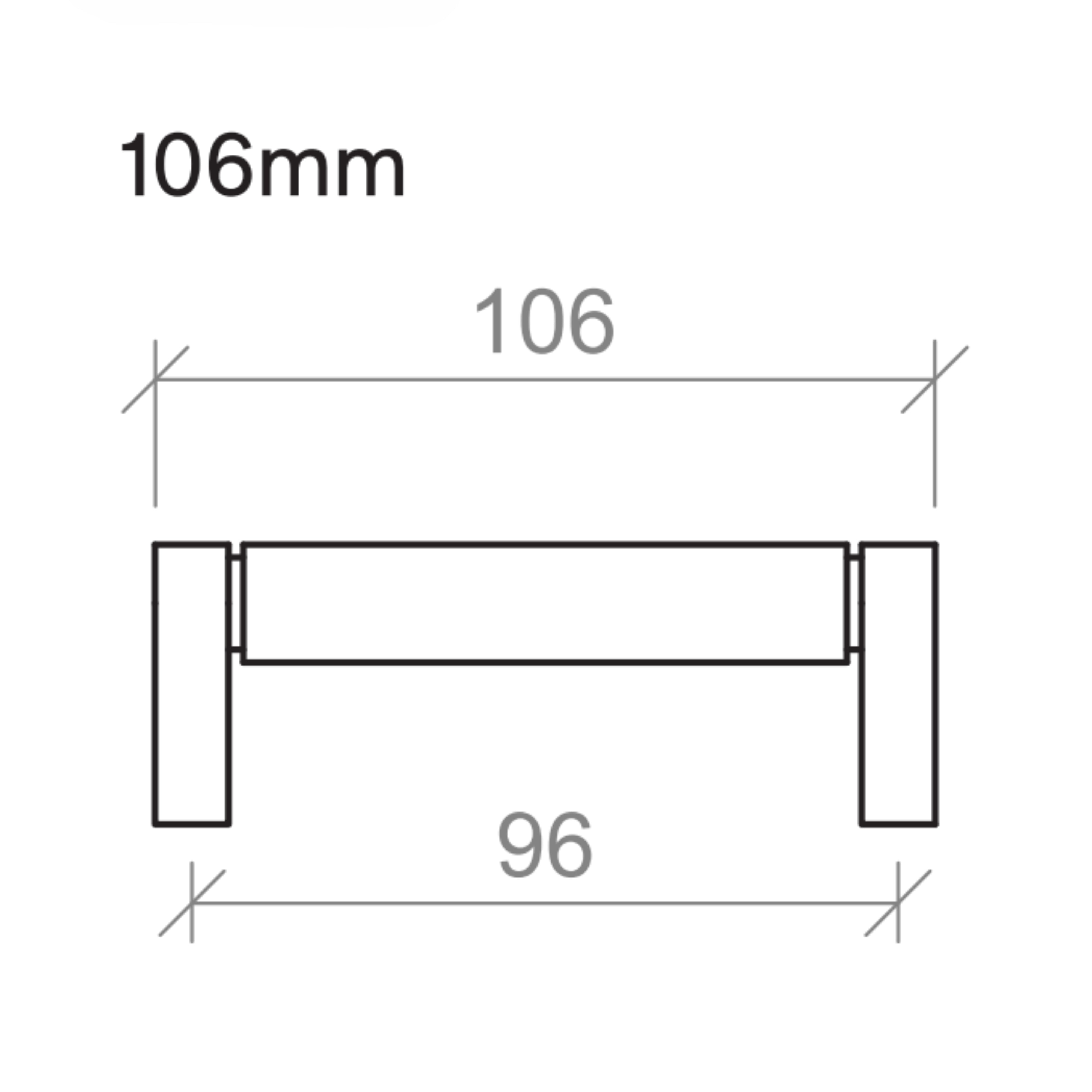 TIMBERLINE KNURLED BAR HANDLE BRUSHED NICKEL (AVAILABLE IN 106MM, 202MM AND 330MM)